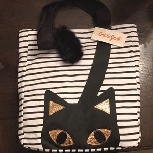 New Black Cat Glitter Tote Bag
